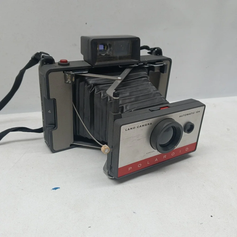 POLAROID Automatic‎ 104 LAND CAMERA w/ Manual & Original Box, VINTAGE